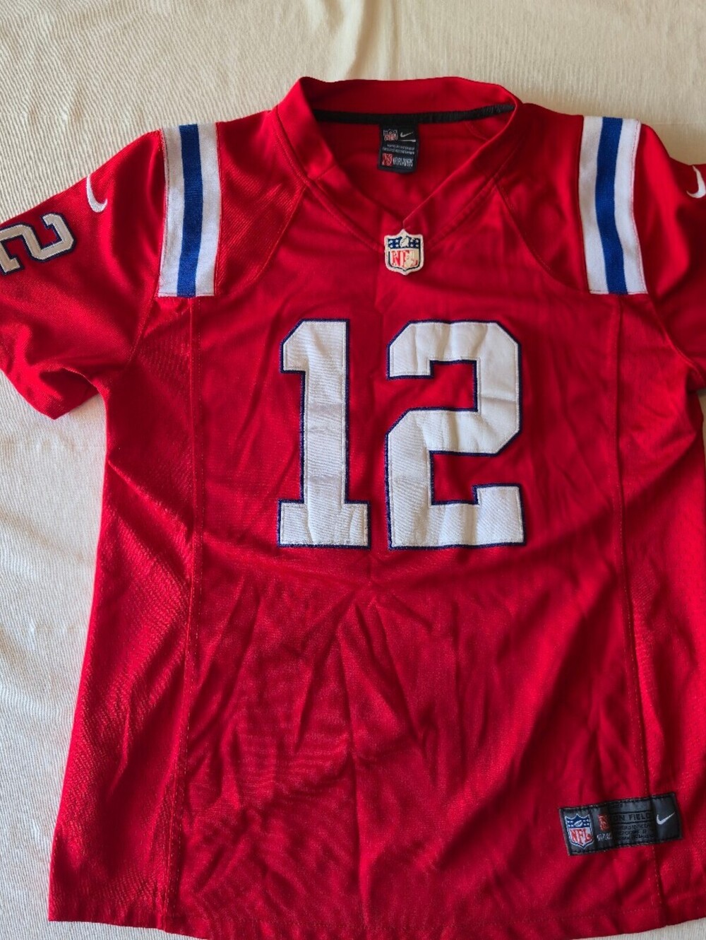 Nike NFL Tom Brady #12 Red On Field Kids Jersey XXL